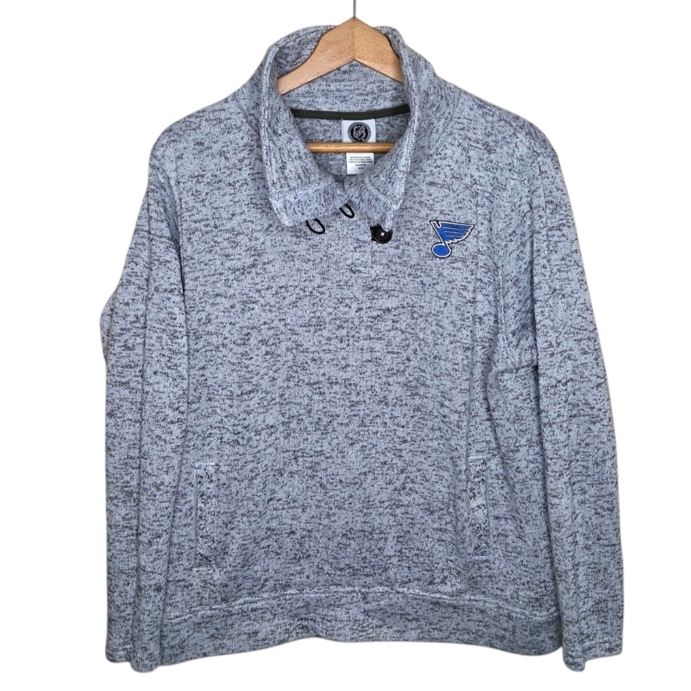 NHL | St. Louis Blues Gray Marled Fleece Pullover Size XL